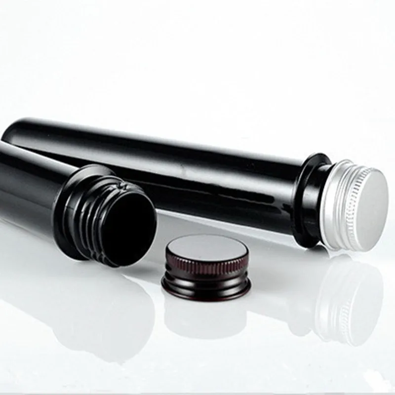 30PCS/lot 50ml Wholesale Black Plastic Tube Bottles Mask Test Tube Mask