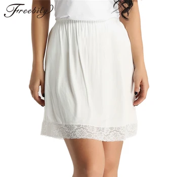 

Women Waist Slip Lady Black White Short Underskirt Soft And Comfortable Cotton Length 45cm Petticoat Half Slips New