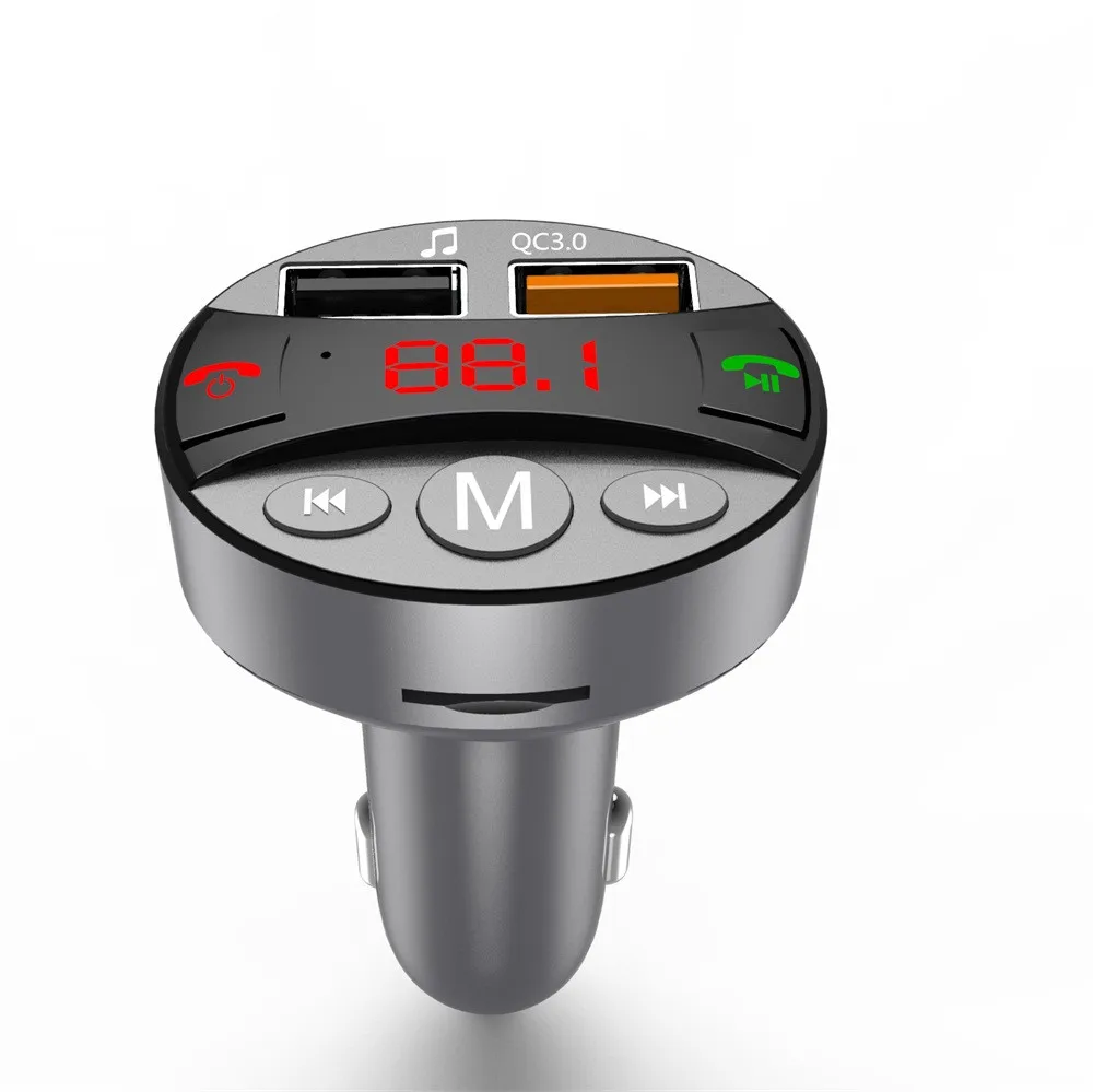 Bluetooth Car Kit Wireless FM Transmitter Dual USB Charger Audio MP3