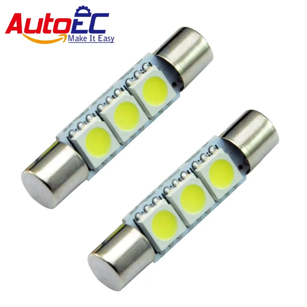 10X Blue 28mm 29mm 3 5050 LED Bulb For Car Sun Visor Vanity Mirror T6.3 Fuse 12V 10X Blue 28mm 29mm 3 5050 LED Bulb For Car Sun Visor Vanity Mirror T6.3 Fuse 12V