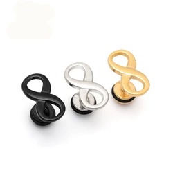 New Punk Unisex Earring Stainless Steel Number 8 Symbol Stud Earrings Ear Piercing Earring Jewelry For Women