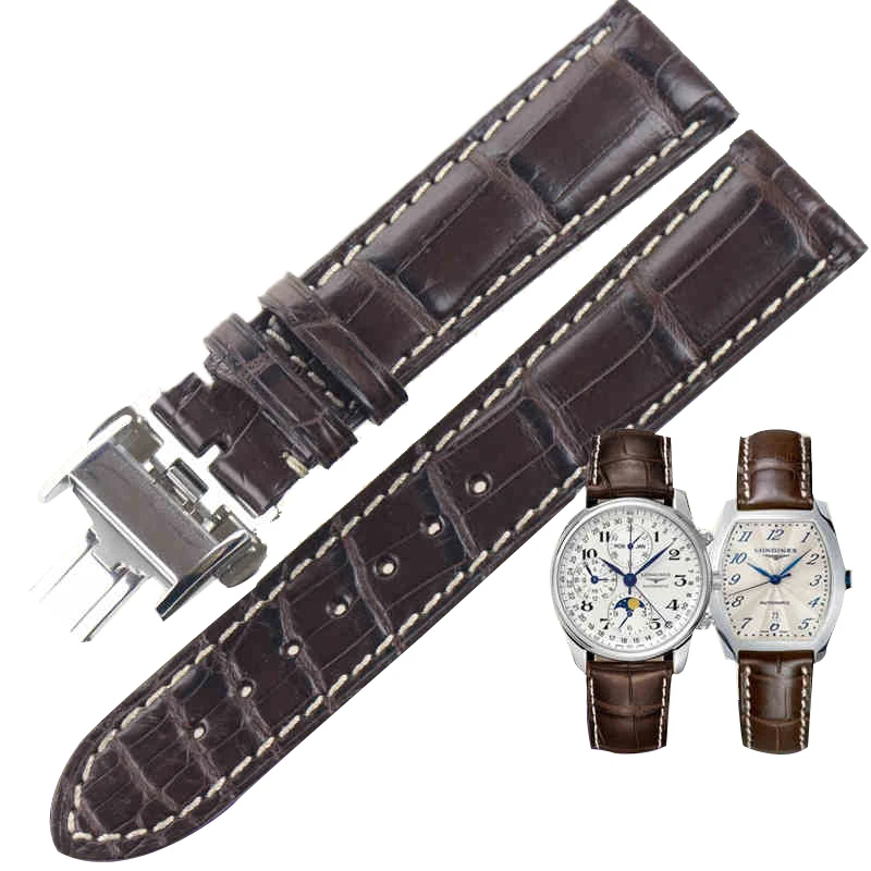 

ISUNZUN Watch Band for Longines L2 L4 Watch Strap Crocodile skin Watchband Genuine Leather Brand Durable Exquisite Bracelet