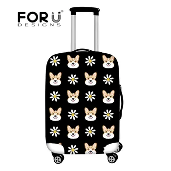 

FORUDESIGNS Cute Corgi Luggage Cover Cat Dog Sushi Pattern Suitcase Protective Covers for 18-30 Trolley Case Travel Accessories