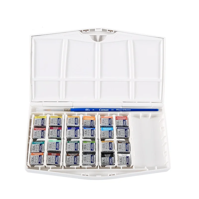 Günstig WINSOR   NEWTON Cotman 8 12 24 36 45 Farben Halbe pfannen feste aquarell farben set pigment kunst liefert