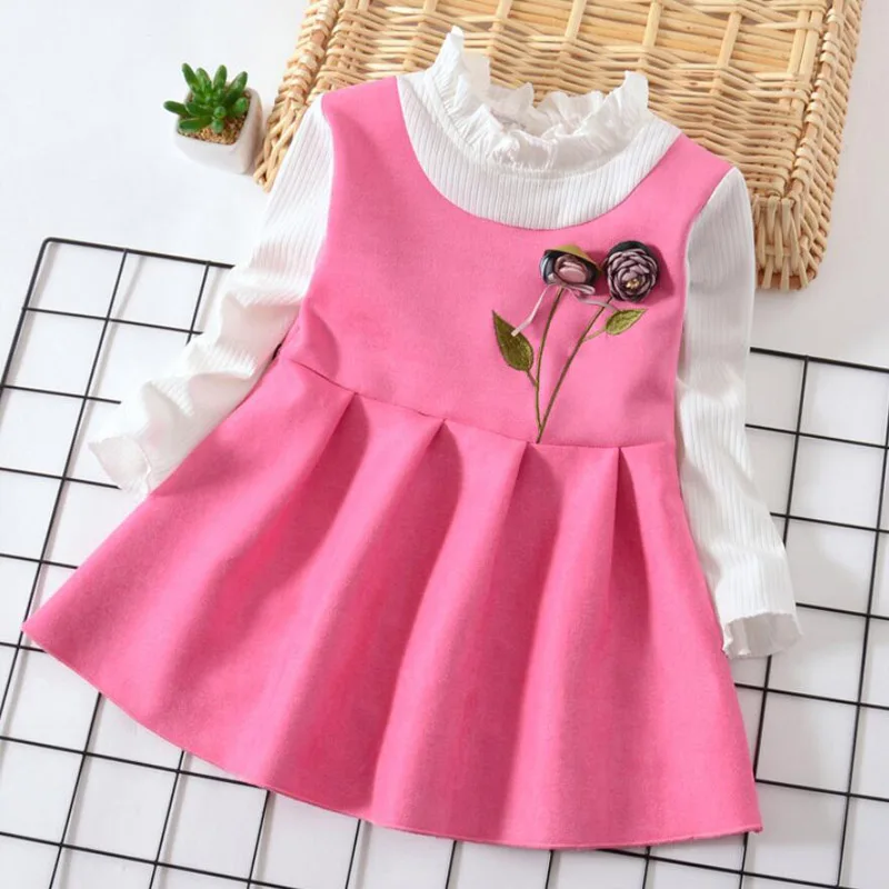 

2018 spring autumn baby girls dress kids clothes Formal wear ruffles dress new infant toddler party birthday frock&clothing