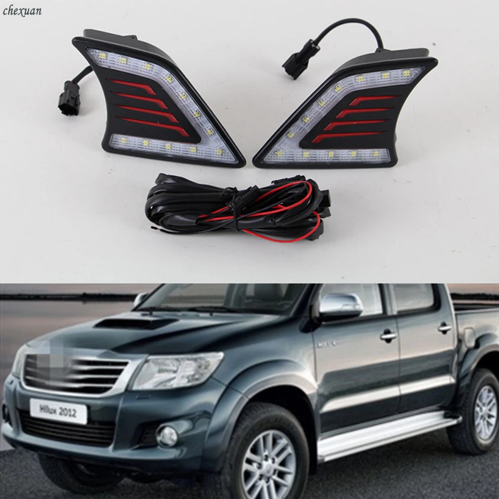 

CSCSNL 2pcs waterproof Signal Lamp LED DRL Daytime Running Light Daylight For Toyota Hilux Vigo 2012 2013 2014 Accessories