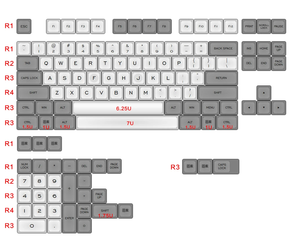 MAXKEY MAIAMI колпачки SA Double shot ABS колпачки для механической клавиатуры подходят kbd75