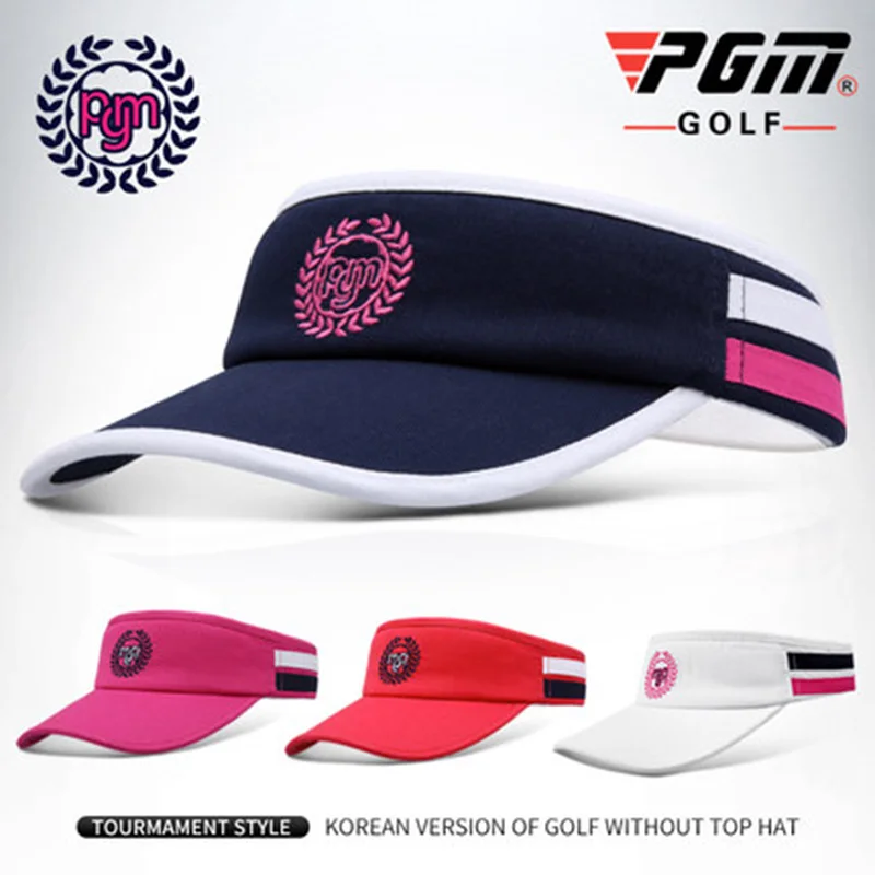 

PGM Golf Hat NavyBlue White Red RoseRed Women' Breathable Marathon Running Tennis Hat Sweat-absorbent Empty Top Hat Caps Set