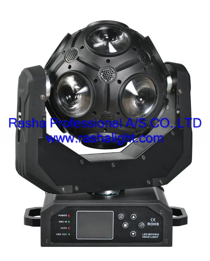 

Rasha12pcs*10W 4in1 RGBW LED CosmoPix Moving Head Light With DMX,LCD Dispaly LED Effect Light For KTV DJ Party