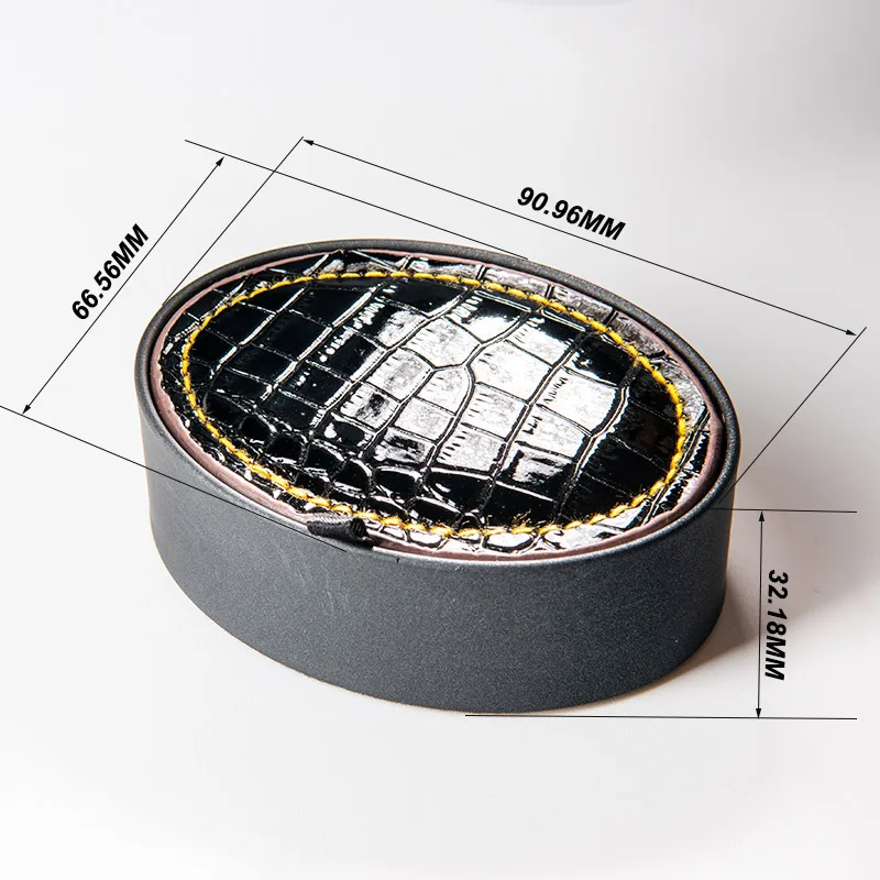 

High Quality Black PU Leather Cufflinks Box Oval Jewelry Gift Storage Cases Cuff Link Display Boxes