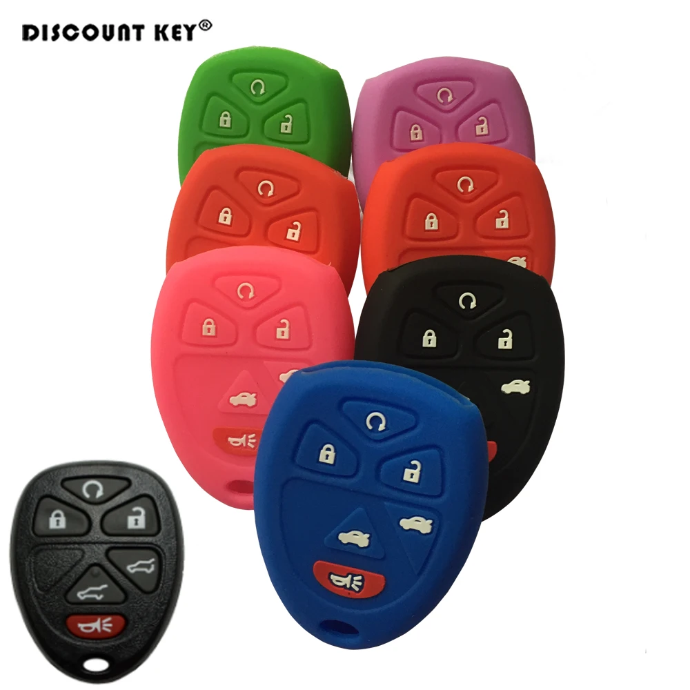 

Silicone Car Key Cover Case For GMC Chevrolet Impala Tahoe Trave Yukon Suburban for Cadillac Key Cover 6 Button Key Cover Shell