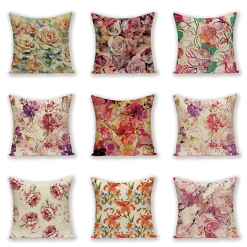 

Vintage Decor Cushion Cover Farmhouse Decorative Throw Pillow Covers Flower 45 X 45 Luxury Cushions for Living Room Pillows Case