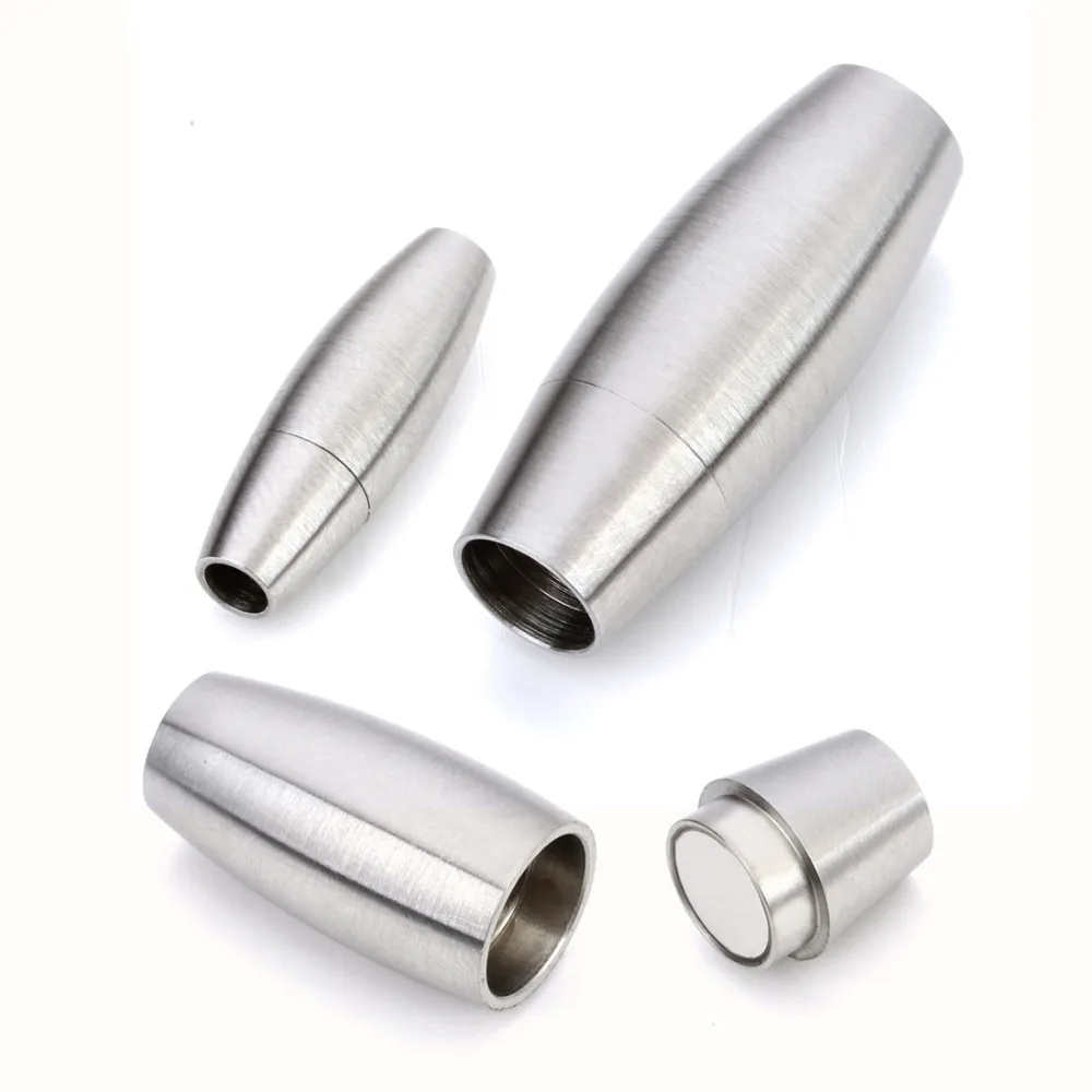 

Exweup 2pcs/lot Silver Stainless Steel Magnetic Clasps Fit 3/4/6/7mm Round Leather Cord Bracelet Diy Jewelry Making