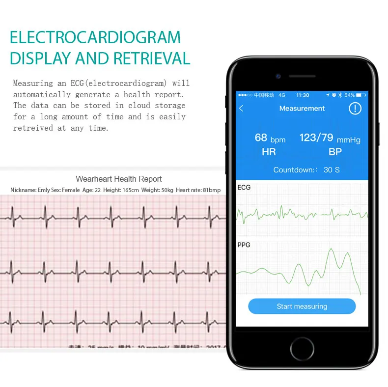 ECG умный Браслет фитнес-трекер часы монитор артериального давления браслет Здоровье с интеллектуальным измерением