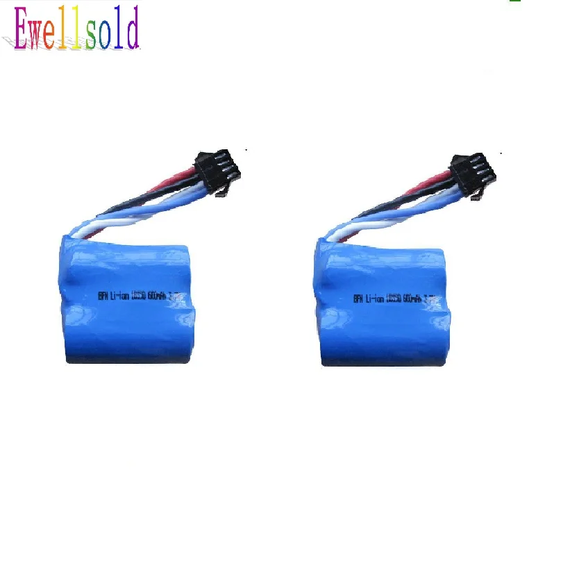 Ewellsold 2 قطعة 7.4 V 600 mah بطارية ليثيوم أيون ل U001 2.4G RC سباق القوارب