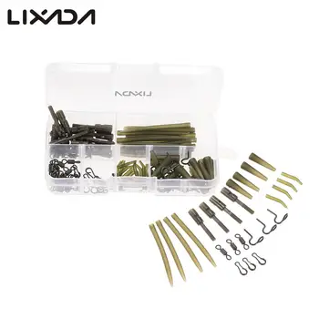

Lixada 160pcs Safety Lead Clip Safety Lead Clip Rubber Tubes Sleeves Rolling Swivels Snap Clips Fishing Tackle Fishing Kit Set