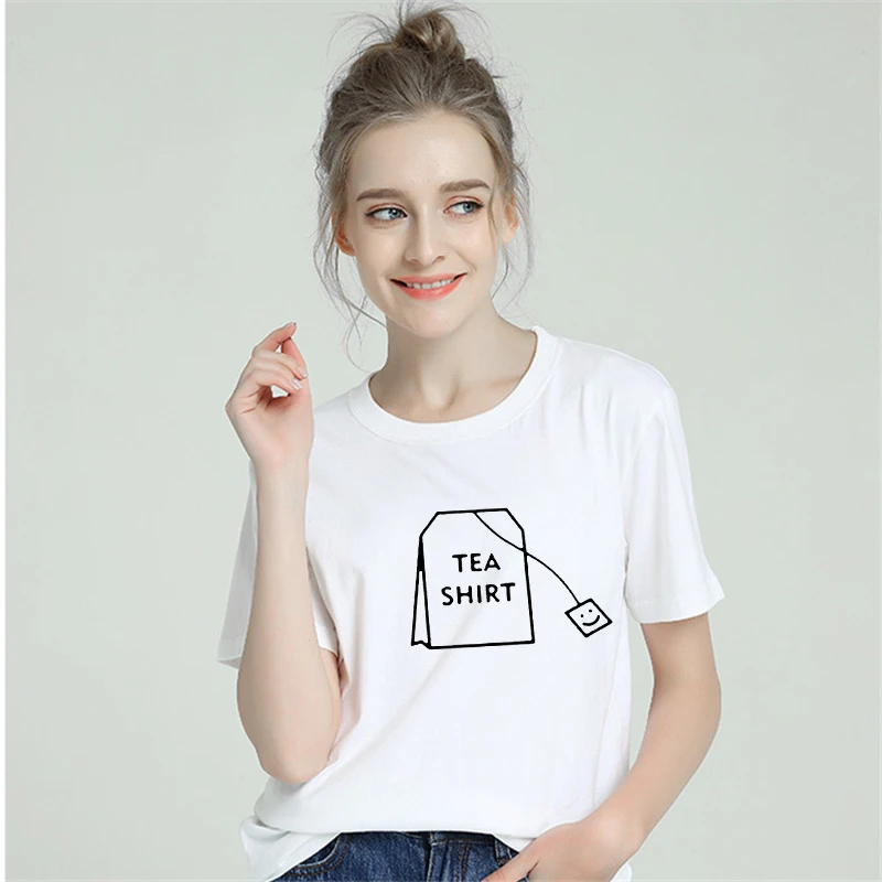 Хлопковая забавная чайная футболка для женщин 2019 Harajuku tumblr Корейская Сексуальная