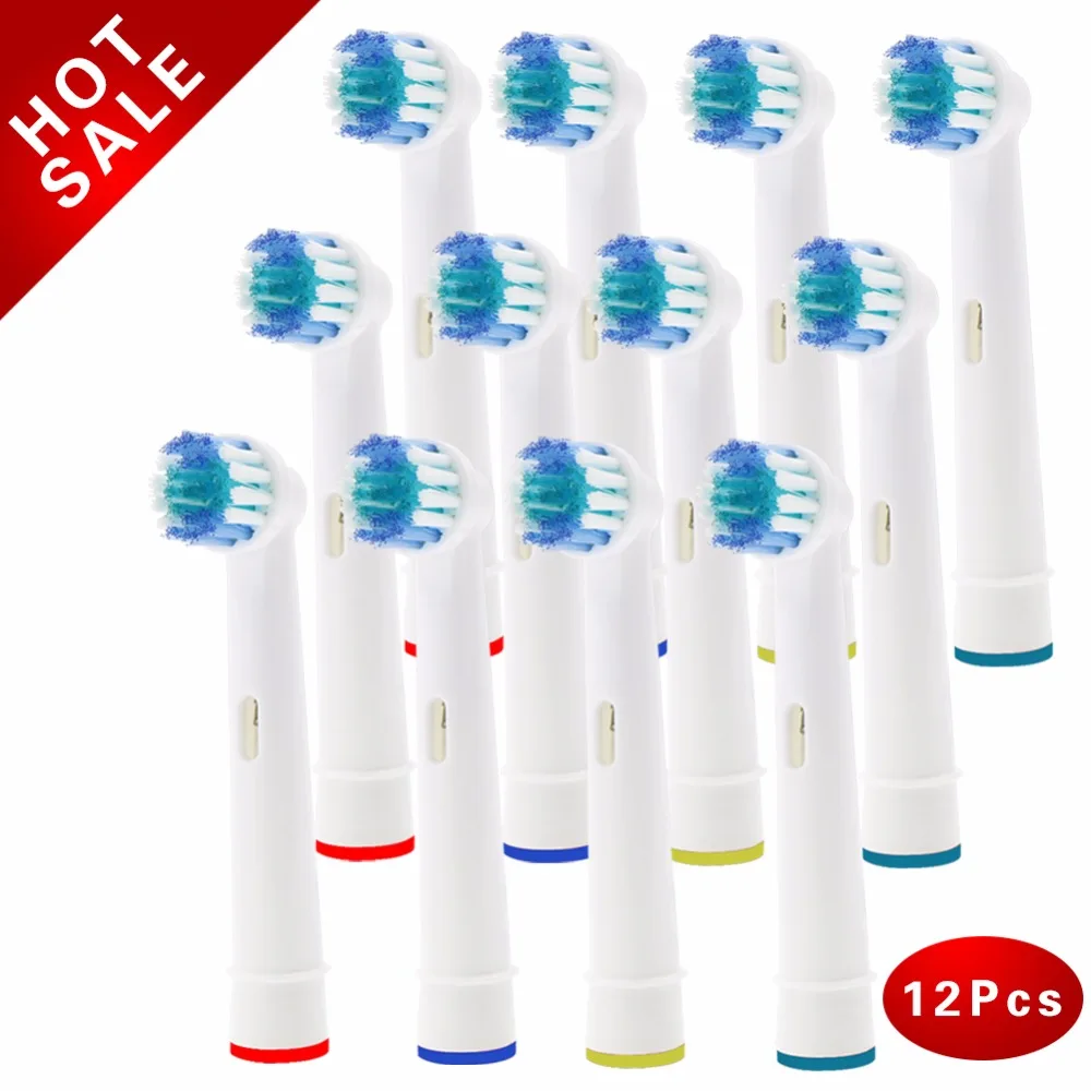 12 ×Replacement Opzetborstels Voor Oral-B Elektrische Tandenborstel Fit Advance Power/Pro Gezondheid/Triumph/3D excel/Vitality Precision Clean