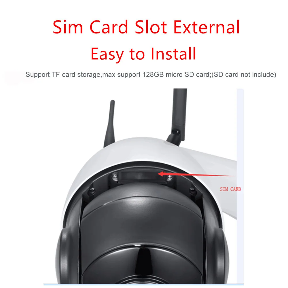 Outdoor IP Camera 1080P 960P HD 3G 4G WIFI PTZ 5X Zoom Onvif IR 50M Wireless Security Surveillance Camera SIM SD Card Audio Outdoor IP Camera 1080P 960P HD 3G 4G WIFI PTZ 5X Zoom Onvif IR 50M Wireless Security Surveillance Camera SIM SD Card Audio