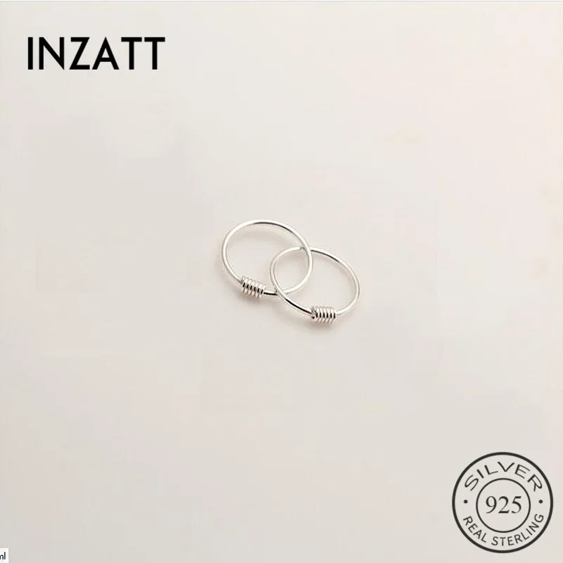 

INZATT Authentic 925 Sterling Silver Geometric Round Hoop Earrings Fine Jewelry For Women Trendy Pendientes Mujer Moda 2018 Gift