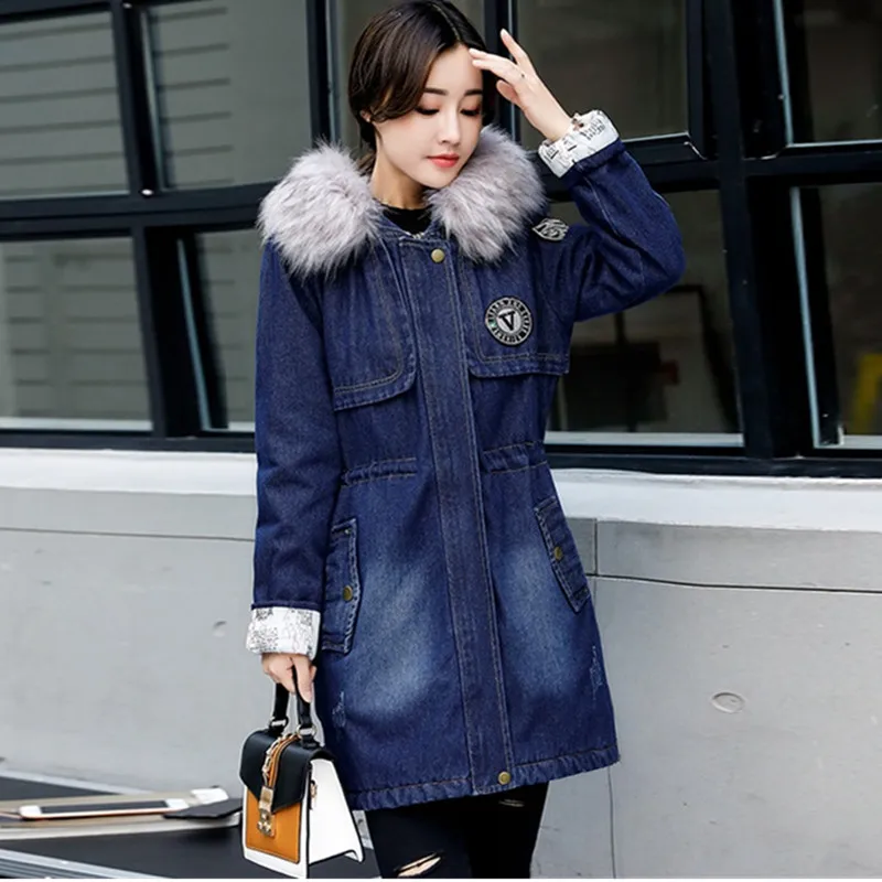 UHYTGF Winter denim jacket Cotton women 