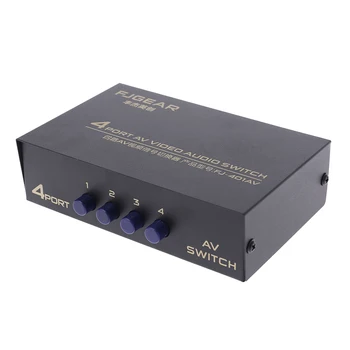 

2020 New 4 Port AV Audio Video RCA 4 Input 1 Output Switcher Switch Selector Splitter Box