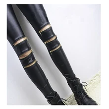 Женские леггинсы с тремя молниями, лоскутные леггинсы в стиле панк-рок, обтягивающие штаны