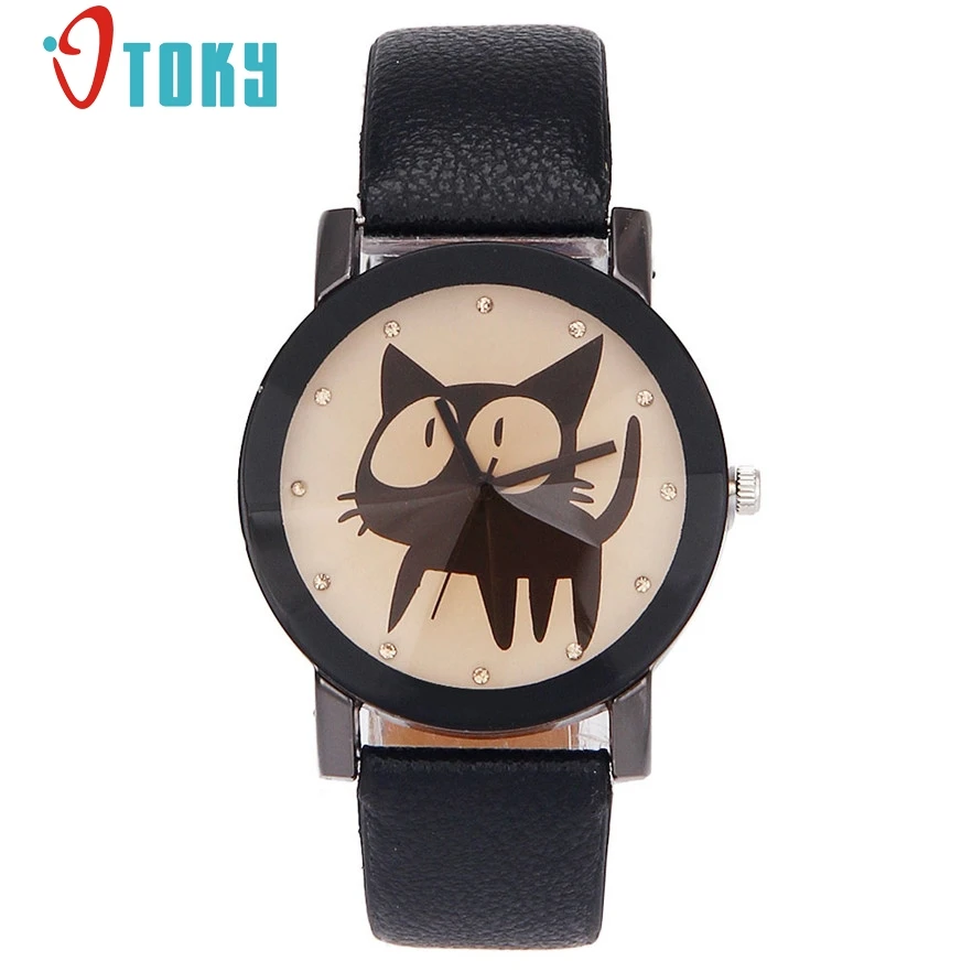 

OTOKY Women Casual Watch Little Cat Pattern wristwatch for Girl Quartz cartoon watch clock hours relojes #20 Gift 1pc