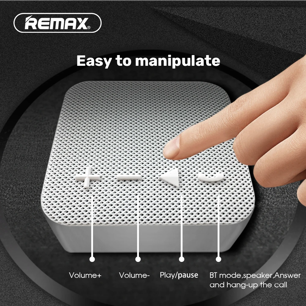 REMAX Mini Bluetooth 4 2 динамик Портативный тканевый металлический стерео музыкальный бас