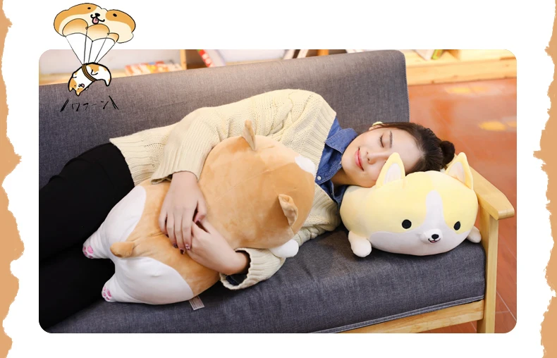 Brinquedo de Pelúcia Presente dos Desenhos Animados para Crianças Presente para Meninas Quente Bonito Corgi Cão Recheado Macio Animal Travesseiro Adorável Kawaii Valentine 1pc 60cm 5 presente dos desenhos animados para crianças kawaii