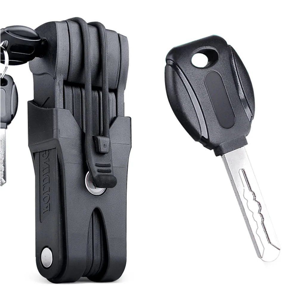 Folding Bike Lock Ultra Strong Harden Steel Alloy Metal Bone With Plastic Coating 88Cm Length