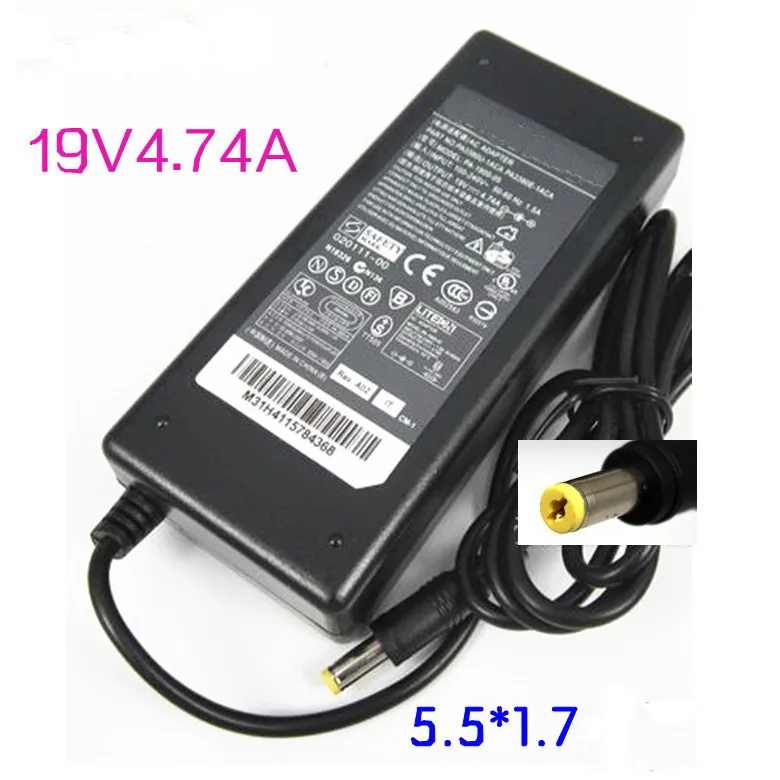 

Wholesale 19V 4.74A 5.5*1.7mm 90W AC Adapter Laptop Charger For acer aspire 3020 5020 8200 4910 5551 5552 5595 5596 4920G F25