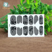Y5311/Nails Stickers Lace Design adesivo de unha Nail Art Stickers Rhinestone Flowers Grid Pattern Nail Wraps Decals Ongle blue lace up design grid pattern blouse