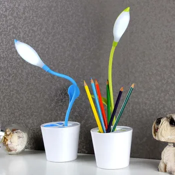 

Children Light Flexible USB Touch LED Desk Lamp with 3-Level Dimmer Decor Plant Pencil Holder