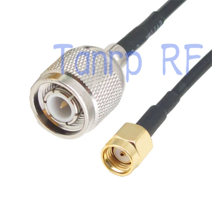 

50CM Pigtail coaxial jumper cable RG174 extension cord 20in TNC male plug to RP-SMA male (female pin) RF connector adapter