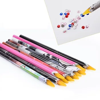 

3pcs Wax Pencil Nail Art Rhinestones Gems Picking Tools Nail Art Tools Dotting Tool Nail Crystal