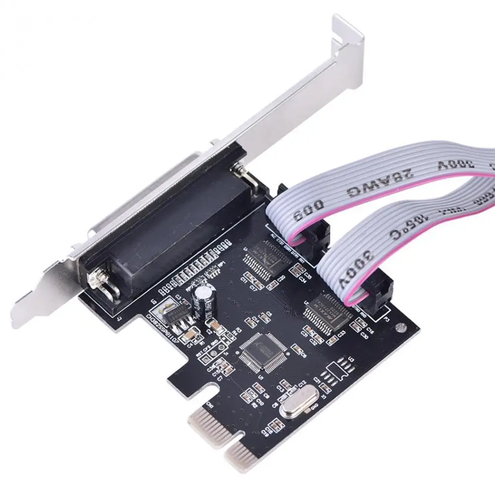 

PCI-E to 2 DB9 RS232 Serial Ports + 1 DB25 Parallel LPT Port Adapter Card for Desktops PCI-E to serial card Support SPP PS2 r29