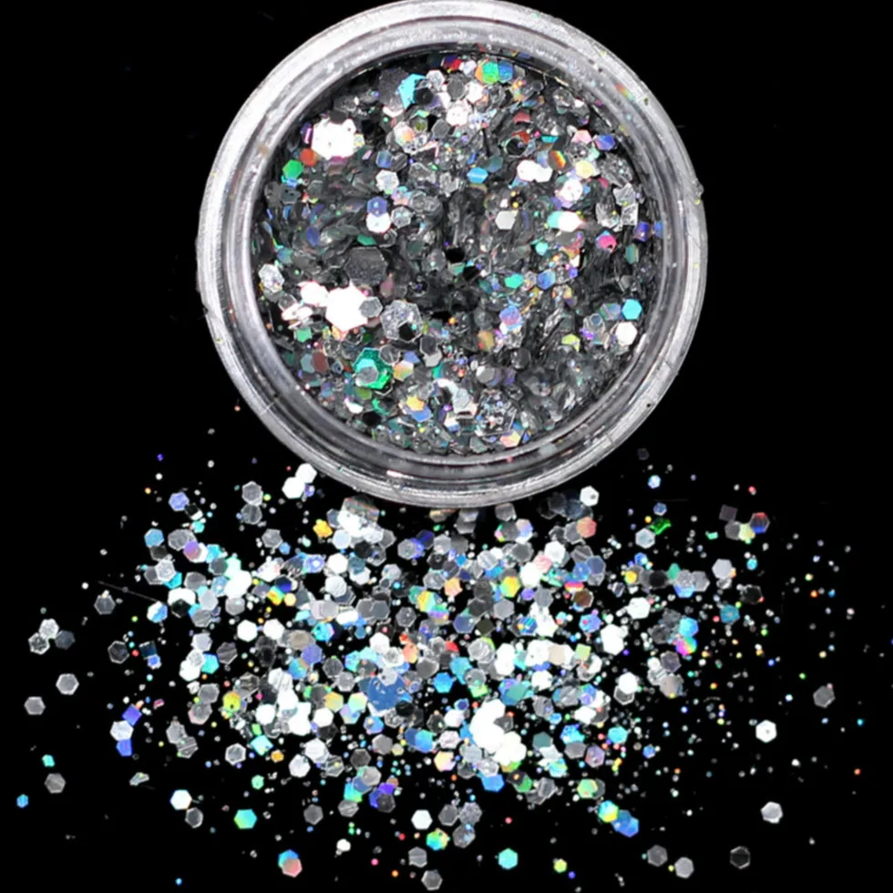 

Laser Silver Super Glitter Flatback Multicolor Non HotFix Rhinestones For Nail Art Decoration Shoes And Dancing Decoration