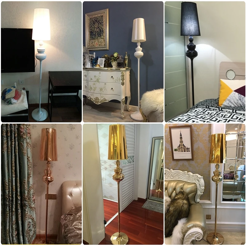 GZMJ Modern Metal Floor Lamp Black/White/Gold/Silver Fabric Lampshade Standing Lamp 110-240V E27 Bedroom Living Room Floor Lamp GZMJ Modern Metal Floor Lamp Black/White/Gold/Silver Fabric Lampshade Standing Lamp 110-240V E27 Bedroom Living Room Floor Lamp