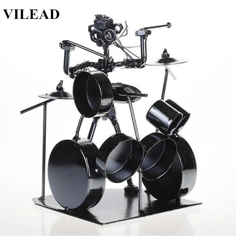 VILEAD 7 5 ''железный барабан фигурка игрока винтажный домашний декор музыкальная
