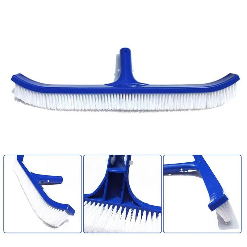 18" Curved Swimming Pool Cleaning Tools Plastic Spa Wall Floor Brush Head Heavy Duty Clean Tool