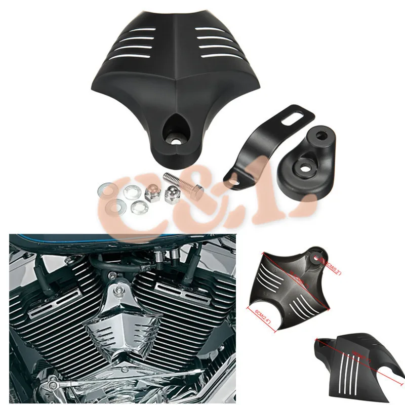 Buy Motorcycle 1Set Black Shield Horn Cover Fit For Harley Softail Dyna Glide