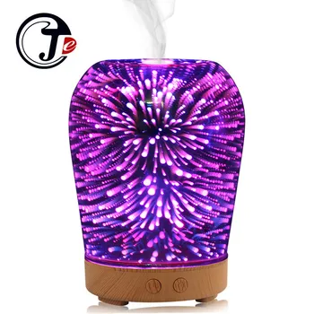 

3D Glass Ultrasonic Air Humidifier Aroma Diffuser Essential Oil Diffuser with Colorful Night Light Aromatherapy Humidificador
