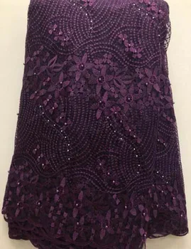 

French Net Lace Fabric 2019 Latest African Lace Fabric With Embroidery Mesh Tulle Lace Fabric High quality Nigerian Lace ELL3374