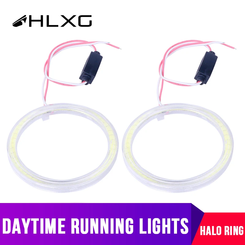 

80MM White COB Angel Eyes Halo Ring LED Warning Lamp Auto DRL Headlight Daytime Running Lights 12V Fog Lights car accessories 2X