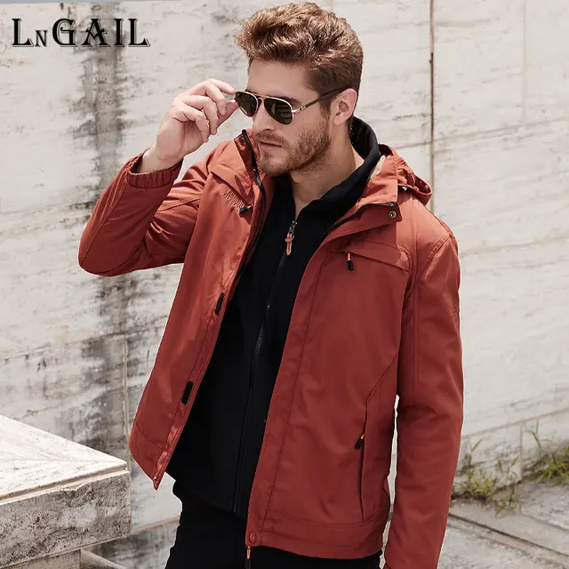 2017 zipper Coat For Men Red wine fashion jackets Spring Autumn Men New