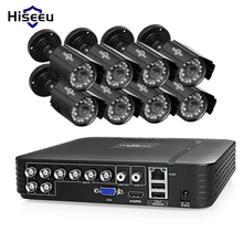 Hiseeu 8CH CCTV Camera system 8pcs 1 0MP waterproof Outdoor security camera AHD video Surveillance Kit