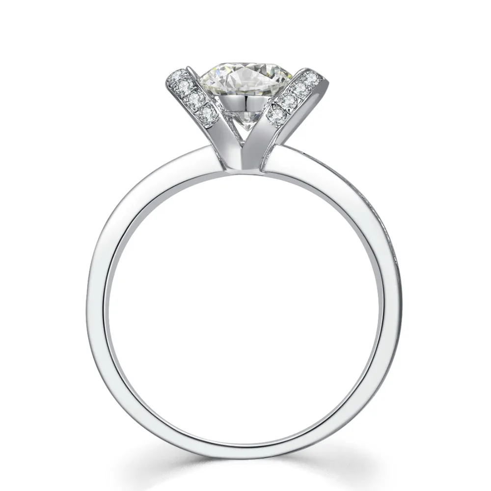 CHARLES& COLVARD 1CT Moissanite свадебное кольцо из стерлингового серебра ювелирные изделия девушка любовь лучшие ювелирные изделия с коробкой
