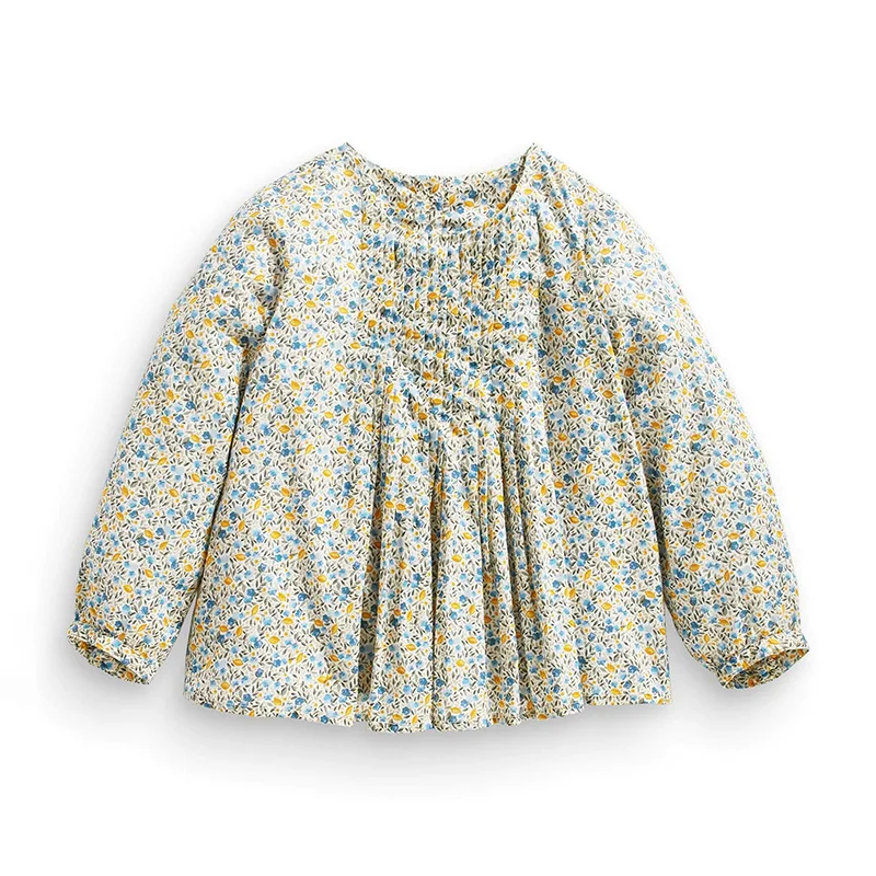 Little maven/Осенняя футболка с длинными рукавами и цветочным рисунком для маленьких девочек от 2 до 7 лет Осенняя хлопковая одежда для маленьких девочек