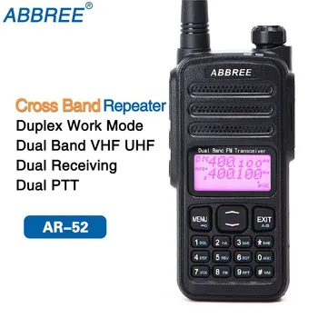 

ABBREE AR-52 Duplex Cross Band Repeater UHF VHF Dual Band 136-174/400-480MHz Dual Receiving 2-PTT Walkie Talkie Ham Radio